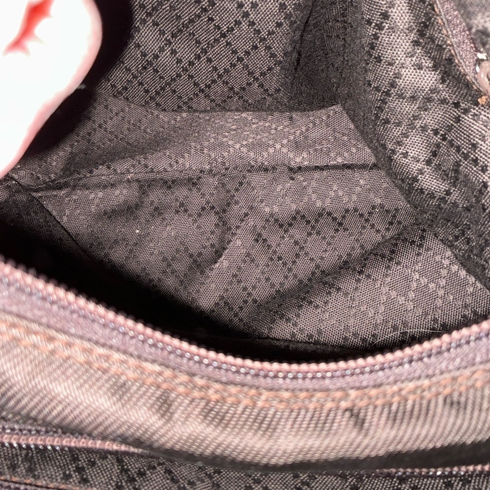 ✨💎GUCCI💎✨Dark Brown Vintage Canvas Two Way Bag with Bamboo Top Handle - Picture 5 of 13